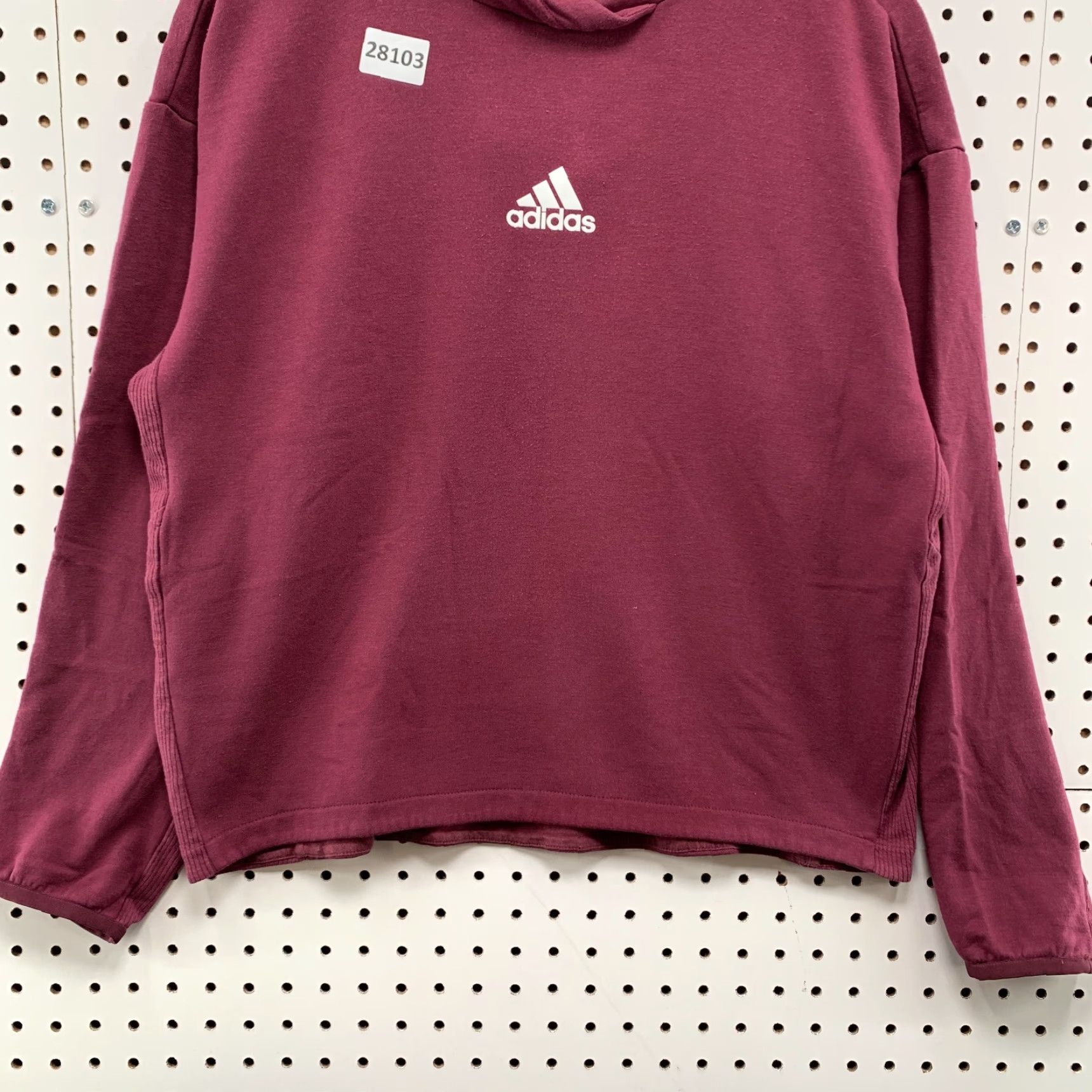 Adidas VINTAGE Adidas Hooded Sweatshirt Red Center Logo Womens Small Hoodie Pullover 23x23.5 Size S / US 4 / IT 40 - 6 Thumbnail