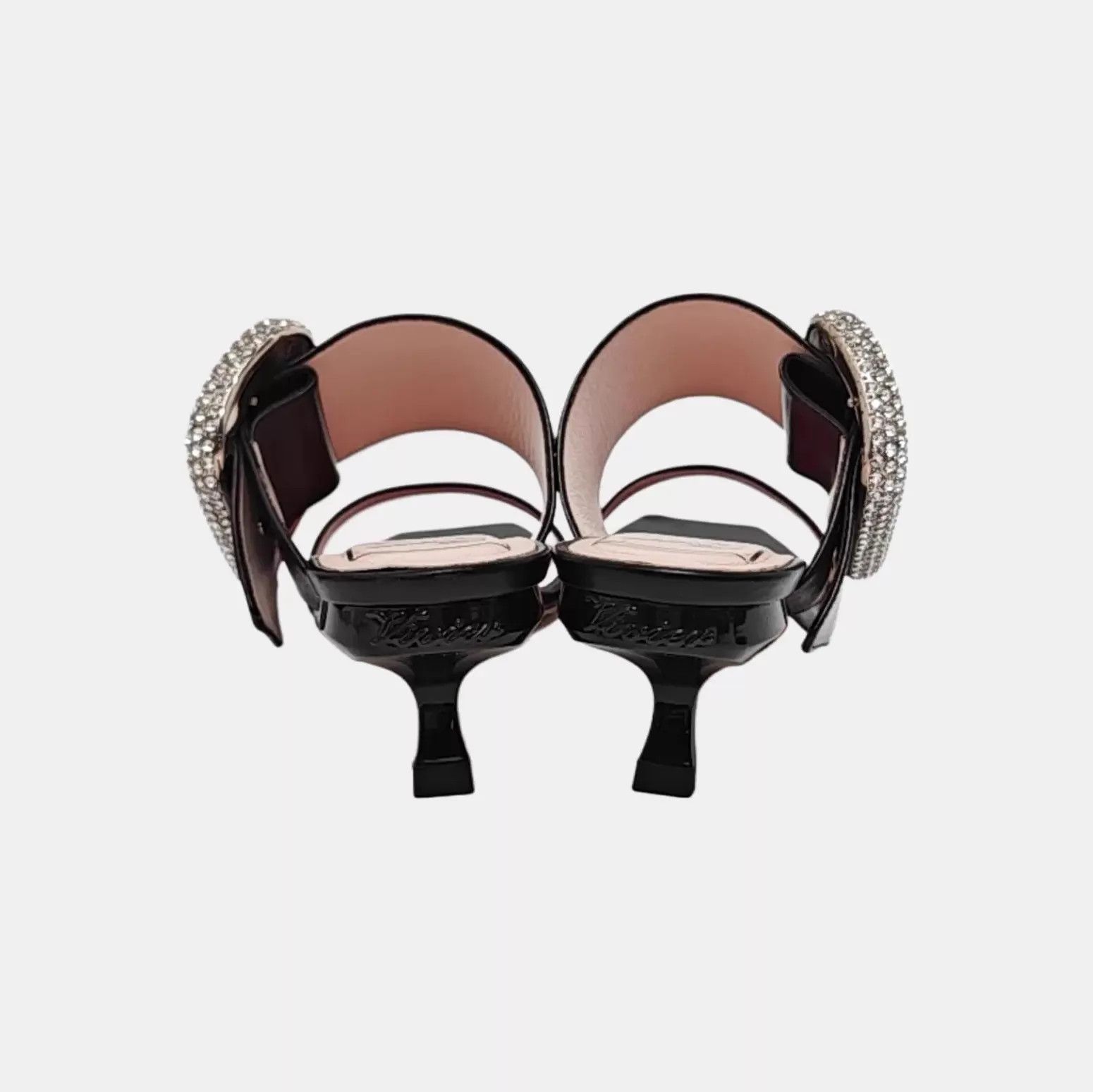 Roger Vivier RV Rhinestone Buckle Stiletto Sandals 37 with Box Size US 6.5 / IT 36.5 - 7 Thumbnail