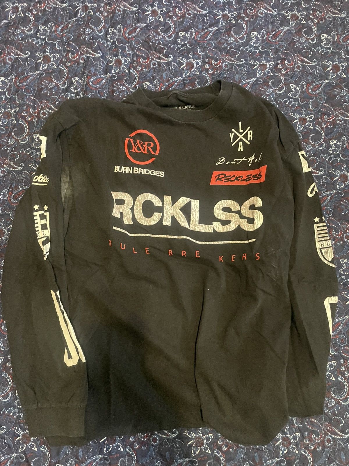 Young And Reckless YR Black Long-Sleeve Tee Size US XL / EU 56 / 4 - 1 Thumbnail