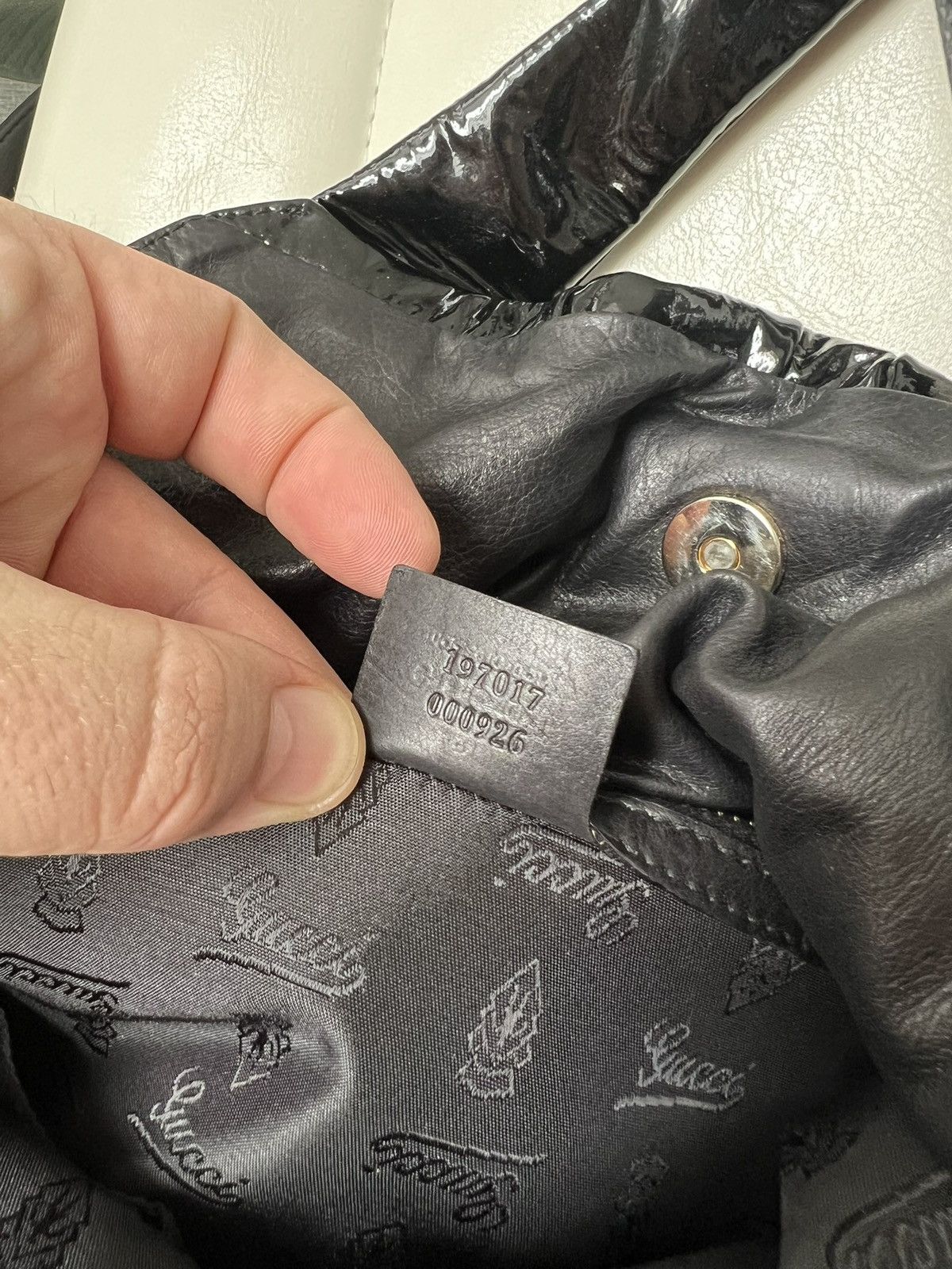 Gucci GUCCI Hysteria Pleated Black Patent Leather Shoulder Bag Size ONE SIZE - 17 Thumbnail