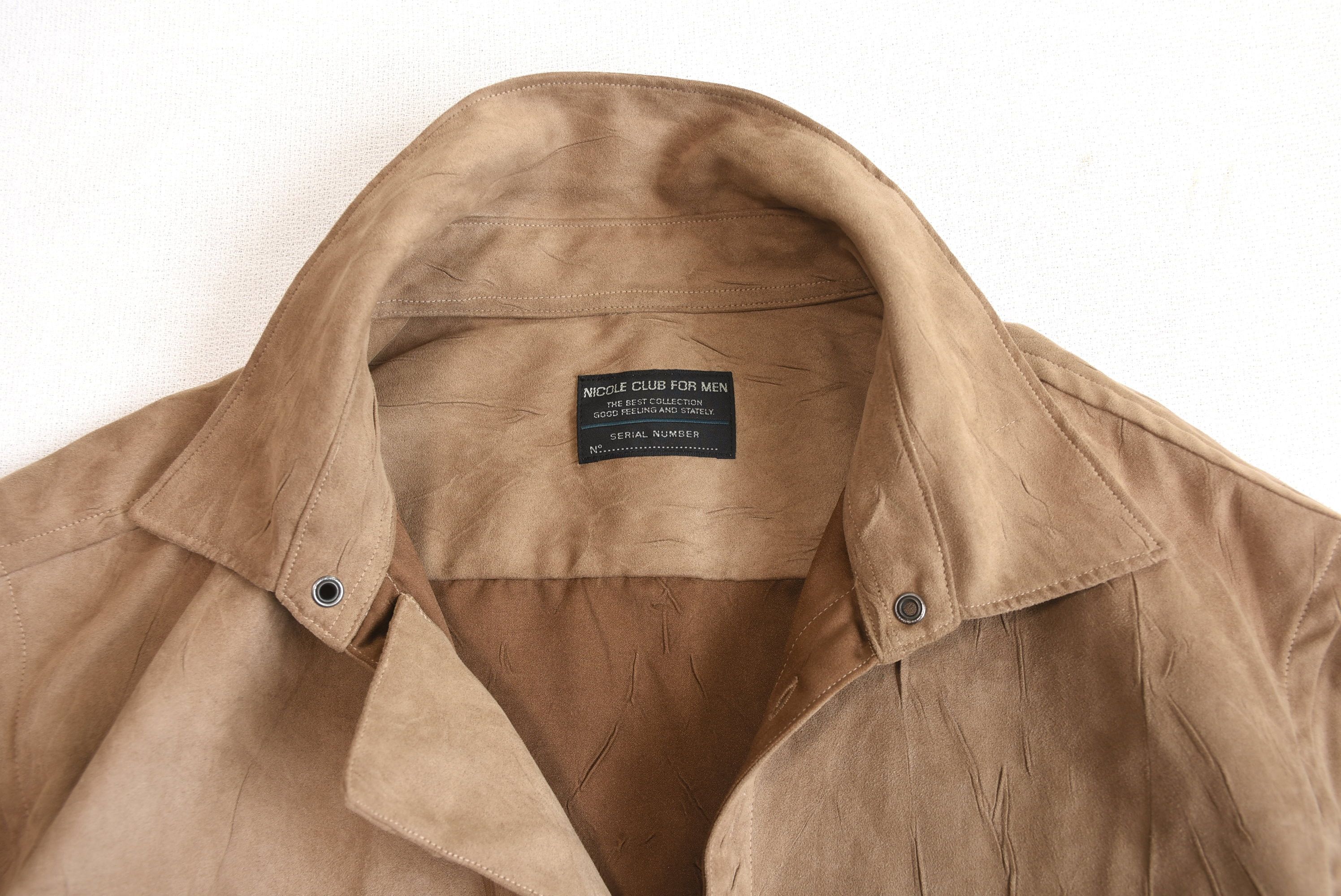 5351 POUR LES HOMMES NICOLE CLUB FOR MEN Lace-up faux suede shirt Size US M / EU 48-50 / 2 - 2 Thumbnail