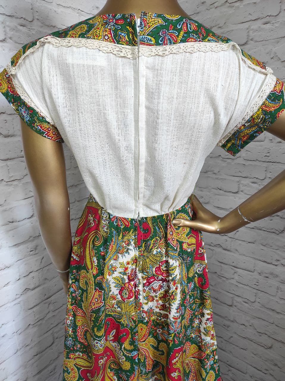 Vintage XS Clothes by Samuel Sherman Crochet Trim Dress Boho Maxi Size XS / US 0-2 / IT 36-38 - 6 Thumbnail