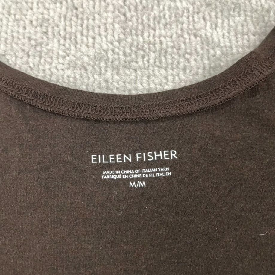Eileen Fisher VINTAGE EILEEN FISHER Shirt Womens Medium Brown Viscose Spandex Stretch Long Sleeve Adult M Brown Solid 90s Designer Womens Size M / US 6-8 / IT 42-44 - 2 Thumbnail