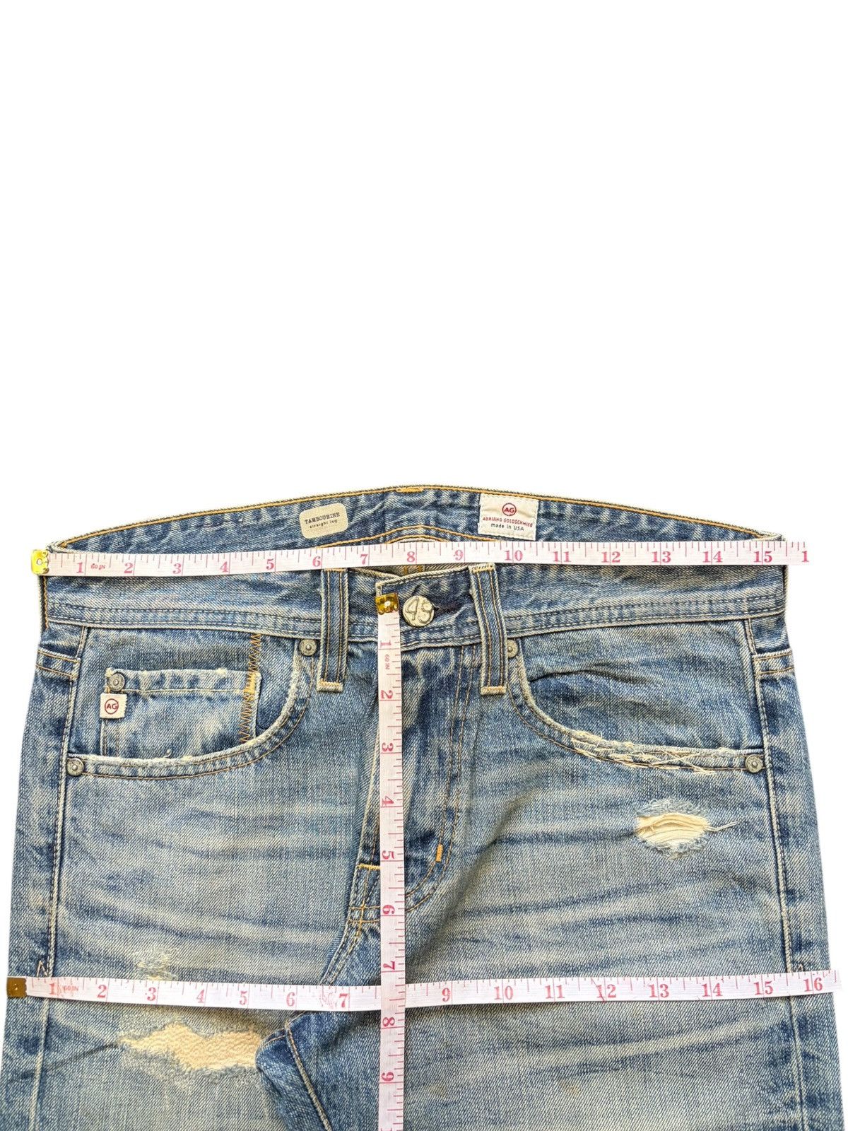 AG Adriano Goldschmied Vintage / Y2K Adriano Goldschmied Faded Wash Distress Jeans Size US 31 - 6 Thumbnail