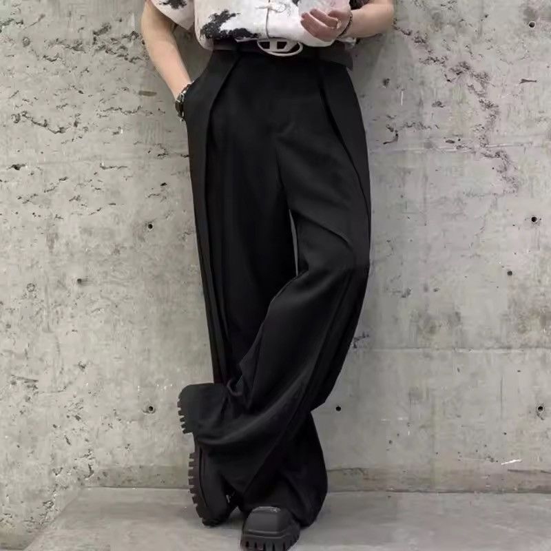 Japanese Brand Black High Waist Straight Wide Leg Pleated Pants / Trousers Size US 34 / EU 50 - 1 Thumbnail