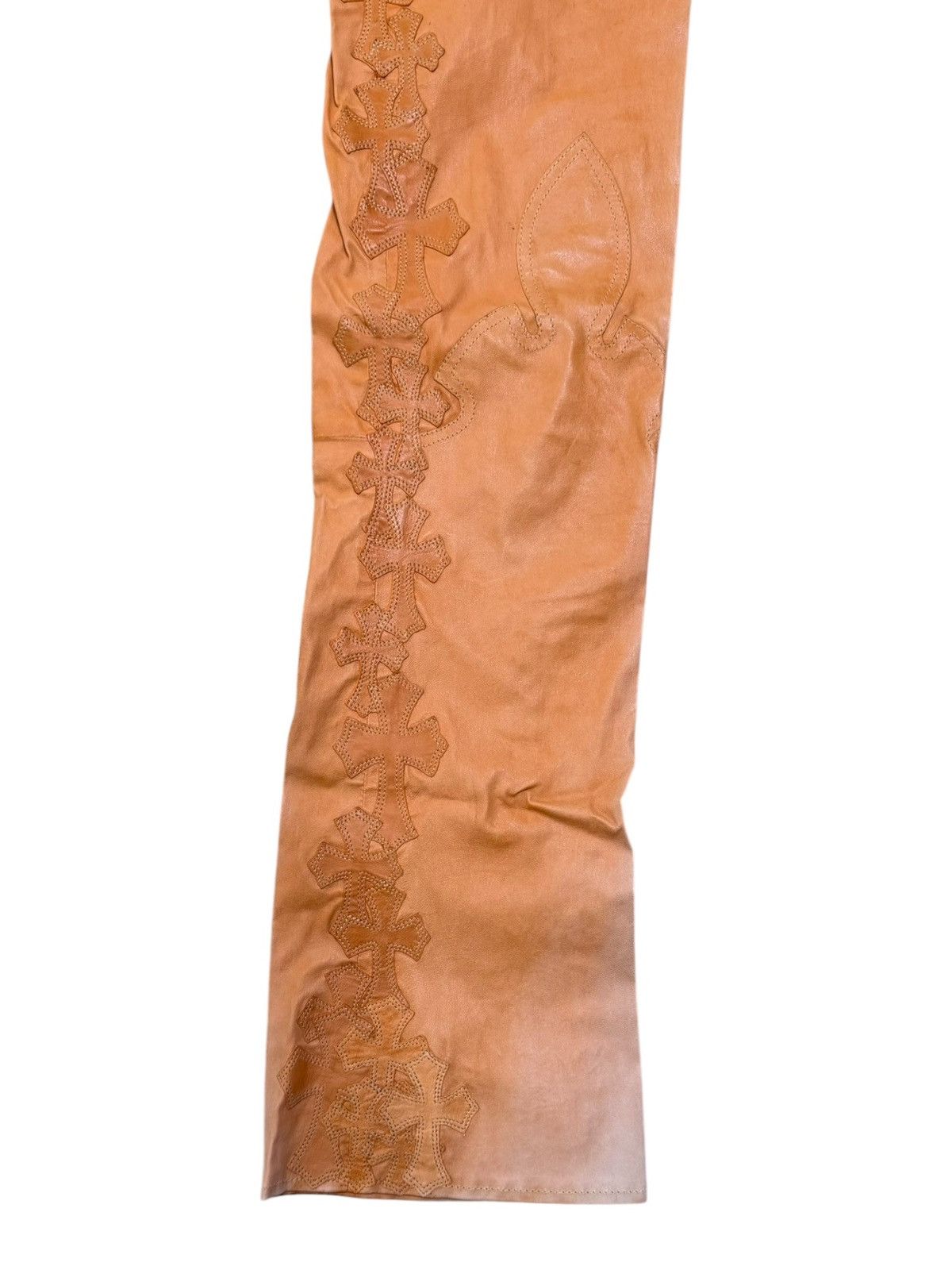 Chrome Hearts Chrome Hearts Orange Cross Flooded Leather Pants Size 26" / US 2 / IT 38 - 7 Thumbnail