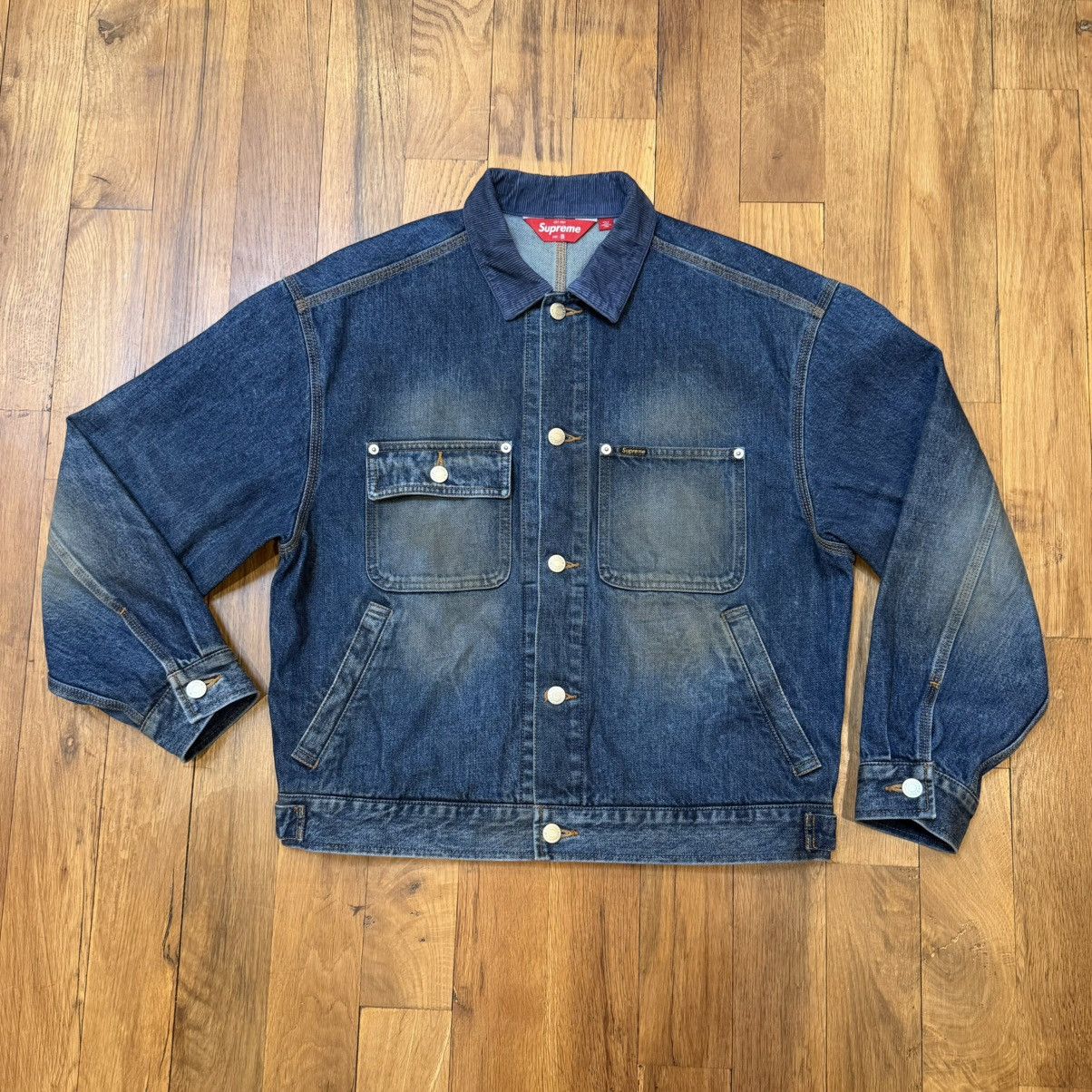 Supreme Supreme Distressed Selvedge Trucker Jacket (FW25) Size US S / EU 44-46 / 1 - 1 Thumbnail