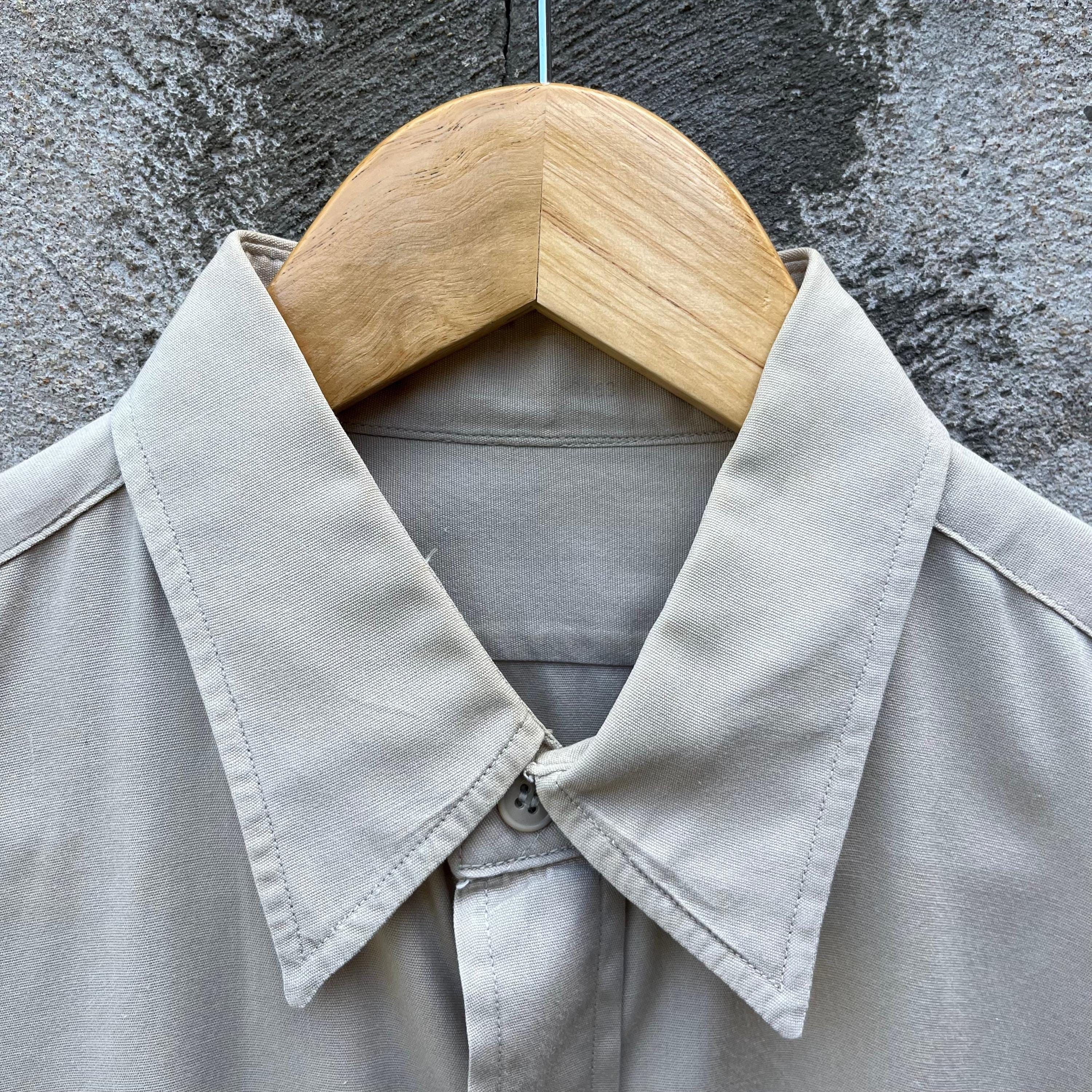 Vintage 50's US Military Tan Khaki Button Down Shirt Size US L / EU 52-54 / 3 - 5 Thumbnail