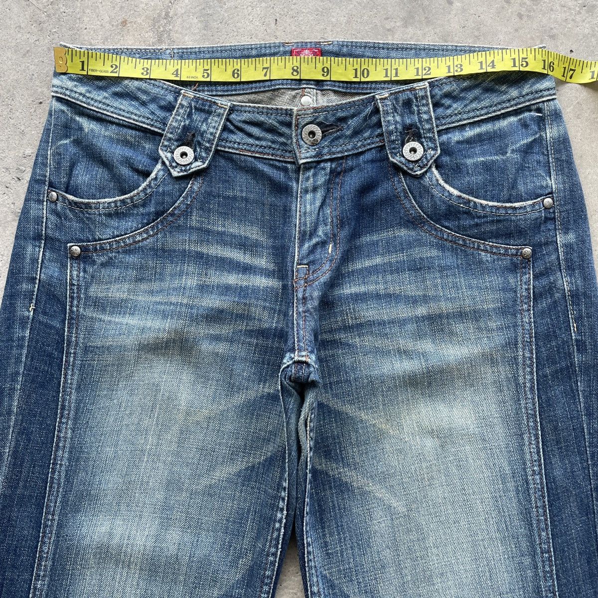 Japanese Brand Vintage Japanese FLARE Faded BOOTCUT Jeans Denim Pants RARE Size US 32 / EU 48 - 6 Thumbnail