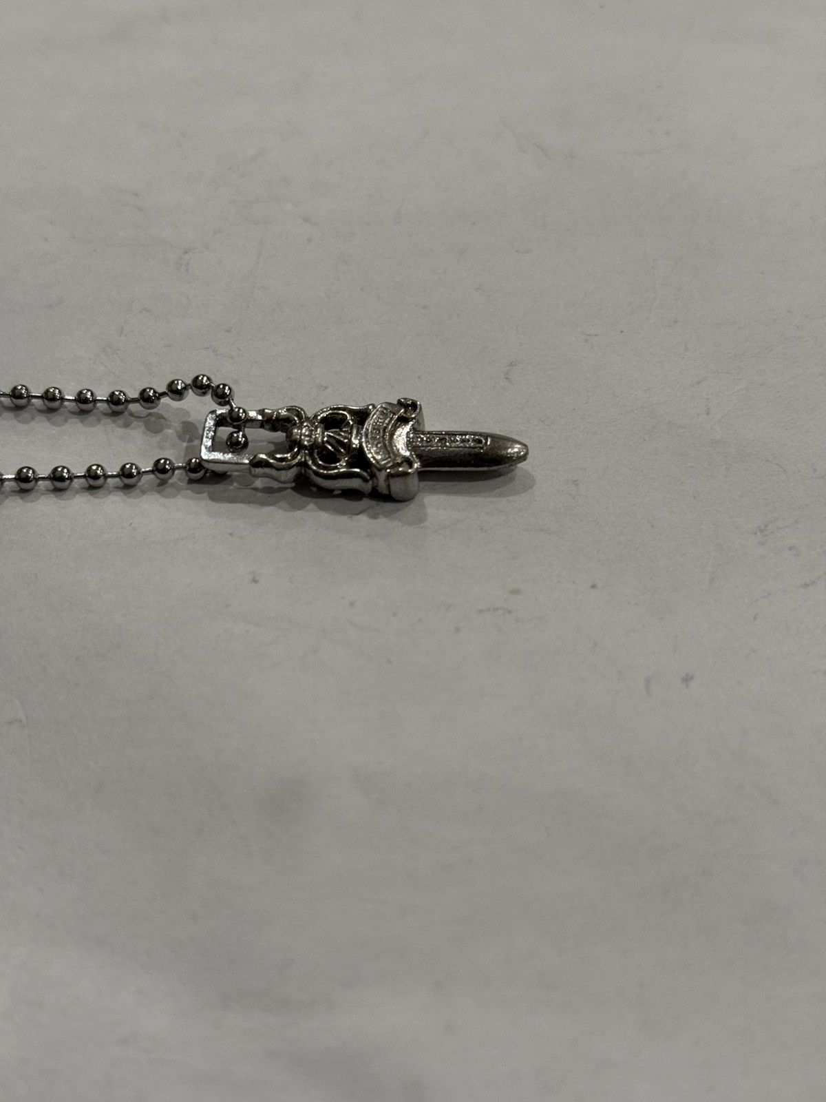 Chrome Hearts Chrome Hearts Rhodium Dagger Pendant Ball Chain Necklace Size ONE SIZE - 7 Thumbnail