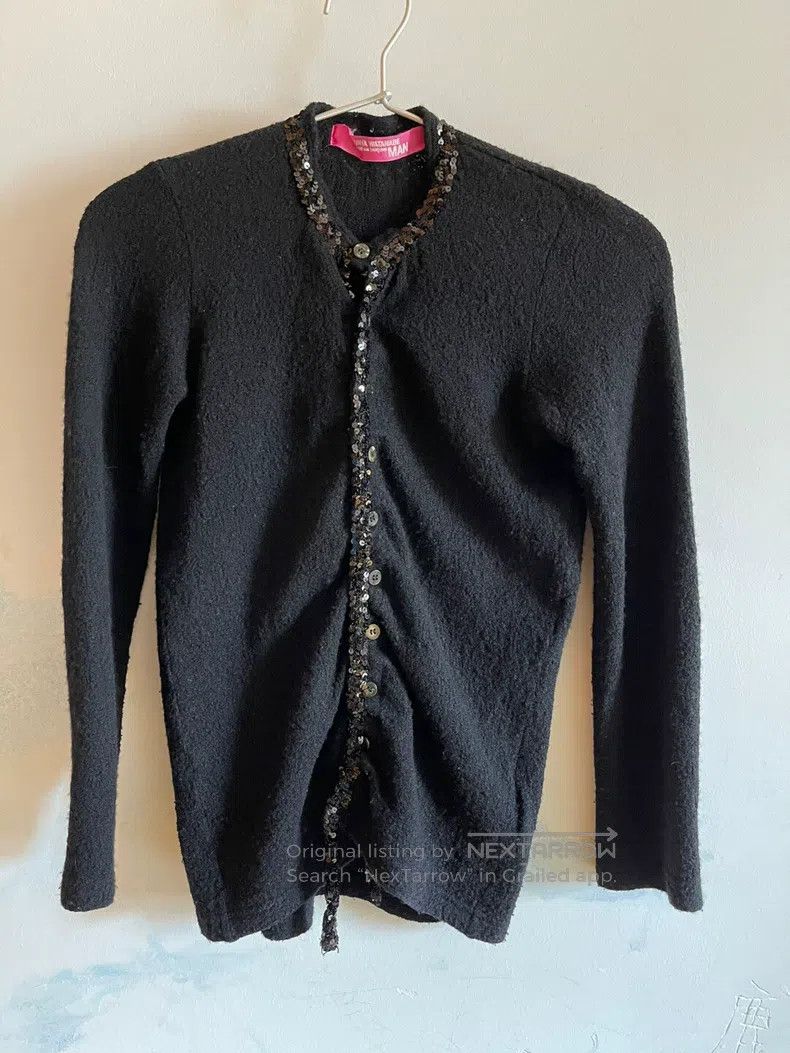 Junya Watanabe Junya Watanabe Black Wool Sequin Embellished Knit Cardigan Size M / US 6-8 / IT 42-44 - 1 Thumbnail