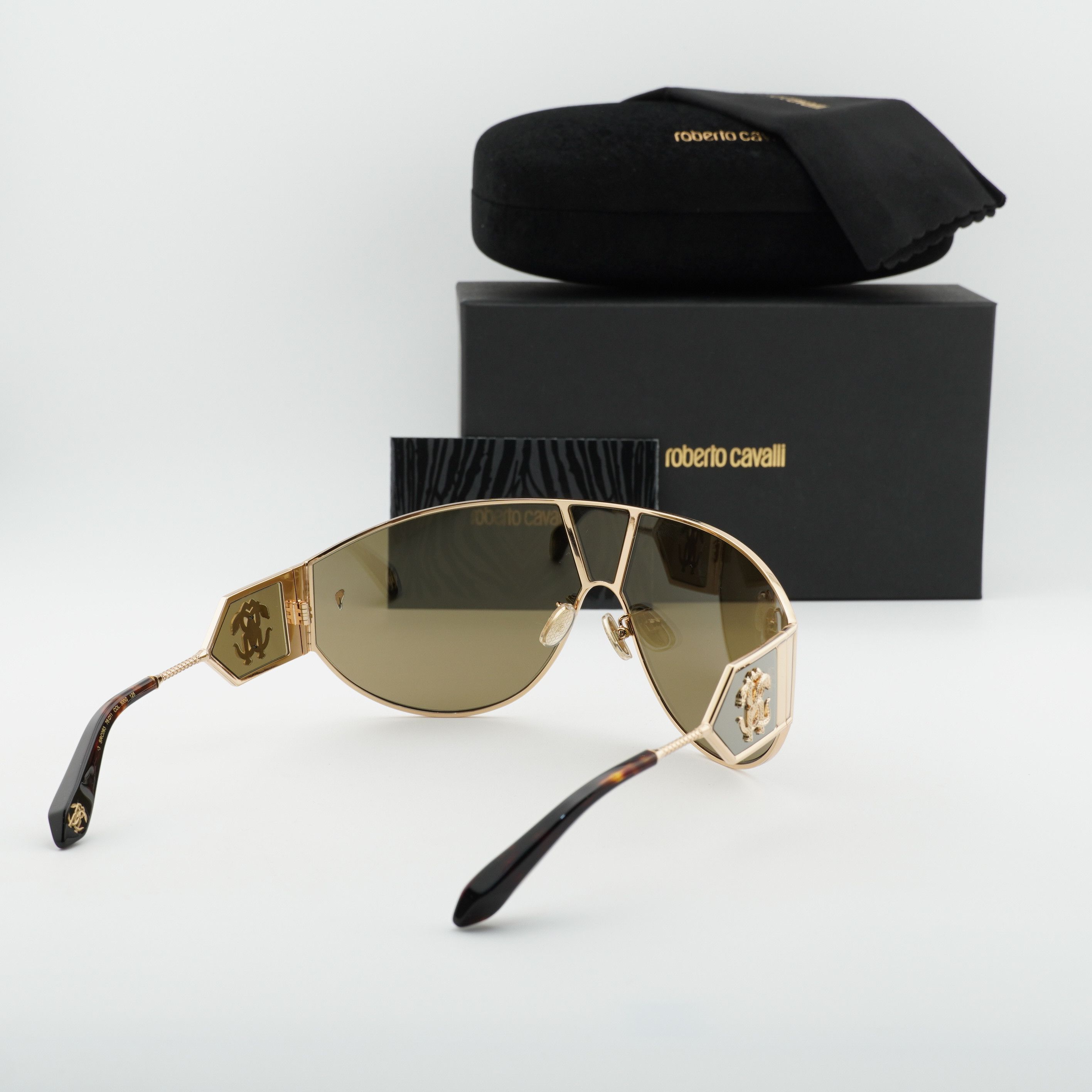 Roberto Cavalli Roberto Cavalli SRC093 300G Sunglasses Gold Shield Frame Size ONE SIZE - 9 Thumbnail