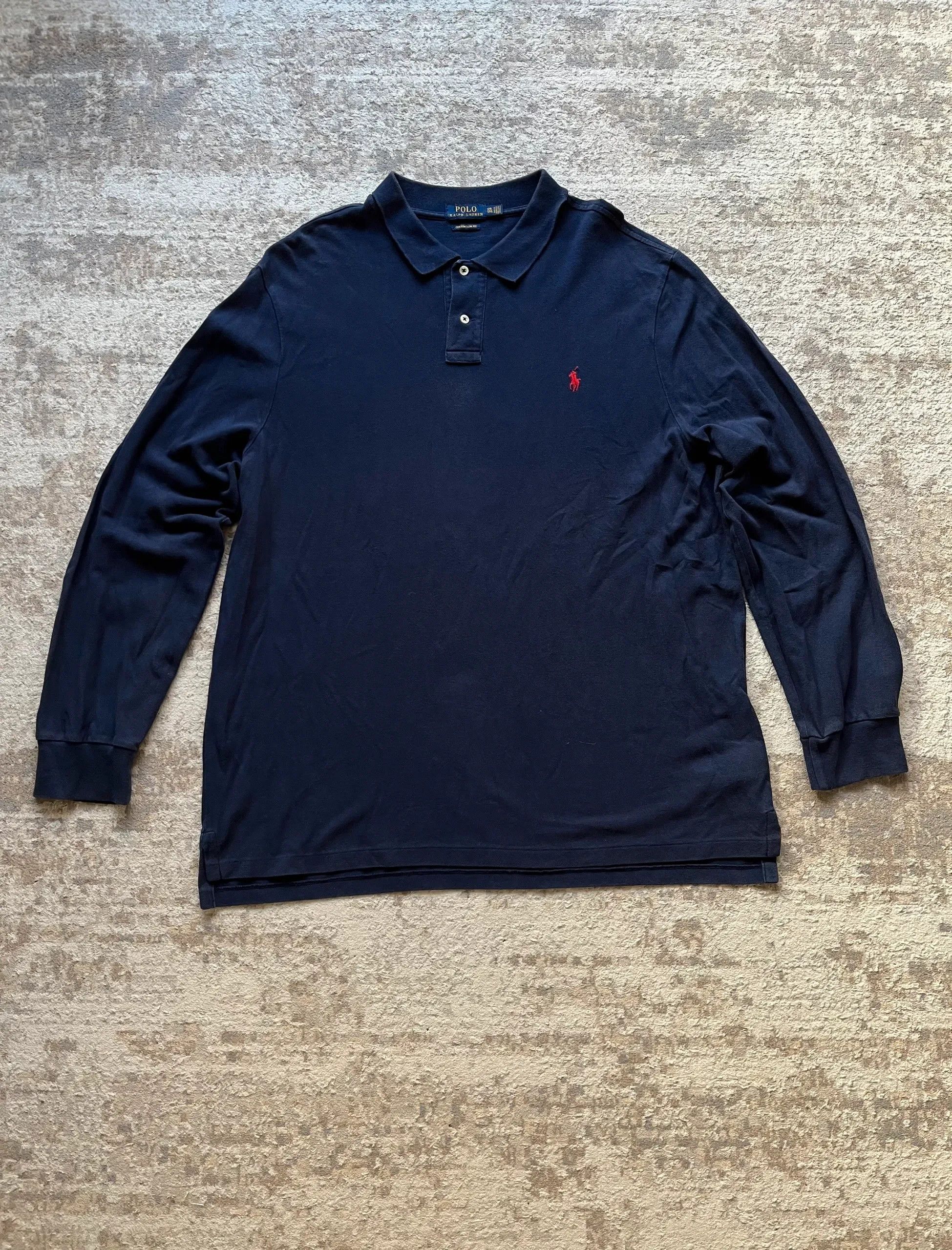 Polo Ralph Lauren Polo Ralph Lauren Navy Red Small Pony Sz XXL Custom Slim Fit Size US XXL / EU 58 / 5 - 1 Thumbnail