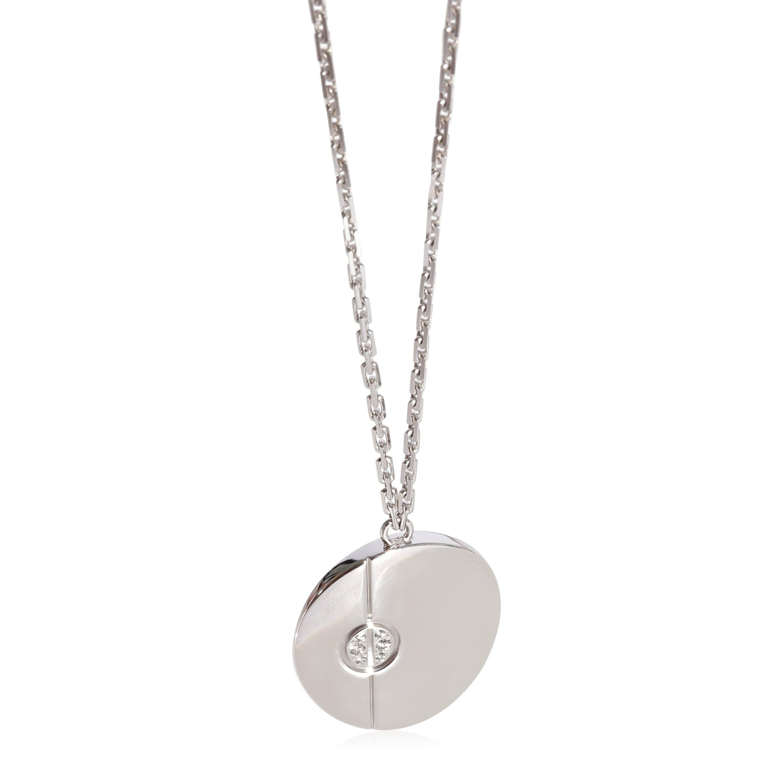 image of Cartier Love Disc Diamond Pendant In 18K White Gold 0.03 Ctw, Women's