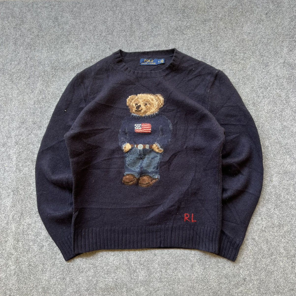 Polo Ralph Lauren 💥RARE💥 Vintage Polo Ralph Lauren Bear Hand Knit Sweater Size US M / EU 48-50 / 2 - 1 Thumbnail