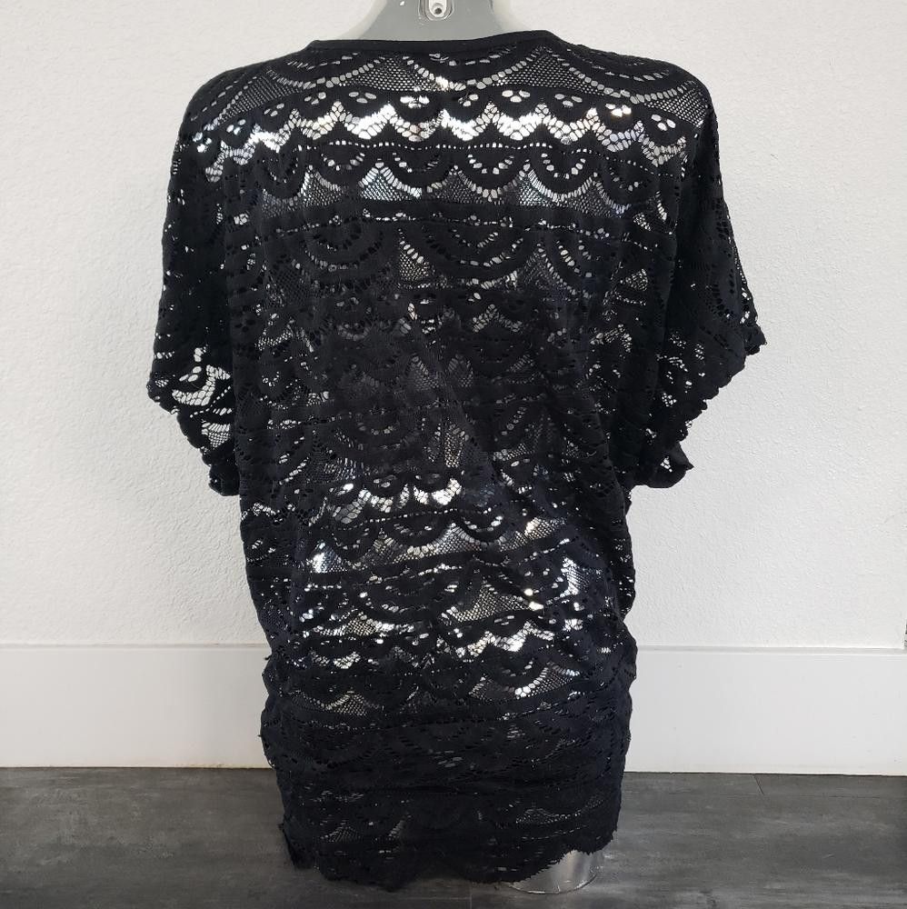 Designer Black Classic Beach Bikini Cover Up Size ONE SIZE - 2 Thumbnail