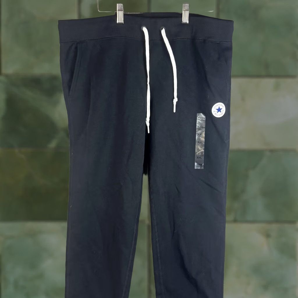 Converse Converse Jogger Pants Mens 2XL Black Fleece Drawstring Pockets Ankle Cuffed All Star Tapered Knit Sportswear Activewear Casual Womens?No Size US 39 - 1 Thumbnail