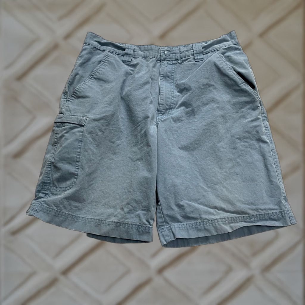 Vintage Columbia Cargo Shorts Men's 32 Solid Blue Flat Front Pockets Cotton Casual Sport - Regular Fit, Zip, 10" Inseam Size US 32 / EU 48 - 1 Thumbnail
