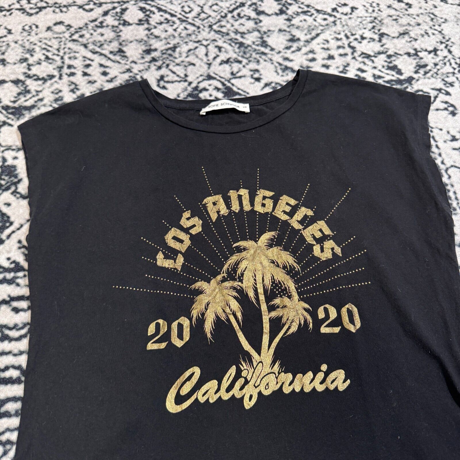 Vintage Vintage Sophie Schnoor Women's Black Cotton T-Shirt Size XS Size US XS / EU 42 / 0 - 4 Thumbnail