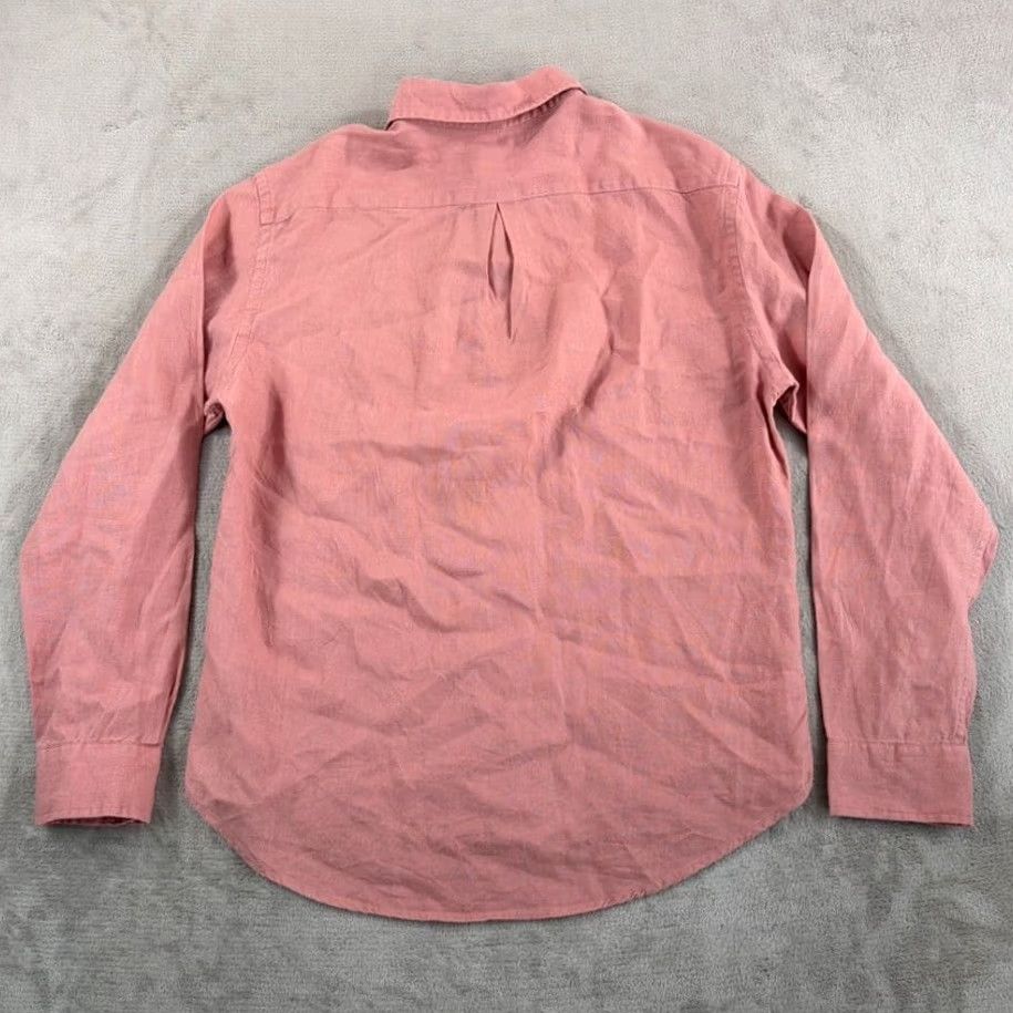 Pinko Alex Crane Playa Shirt Pink French Linen 100% - Button-Down Long Sleeve Men L Regular Size US L / EU 52-54 / 3 - 3 Thumbnail