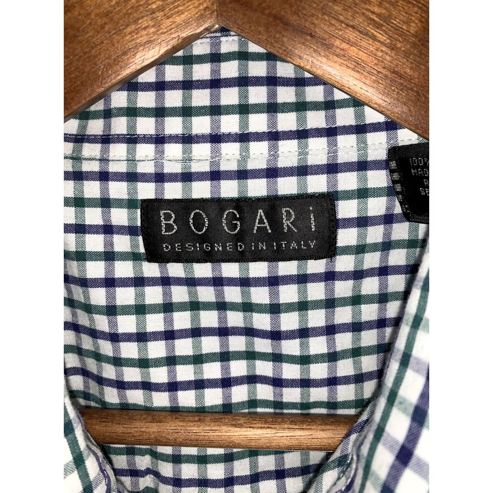Vintage Bogari Men’s S 100% Cotton Plaid Button-Up Long Sleeve Shirt Office/Workwear Shirt Mens XS? Size US S / EU 44-46 / 1 - 2 Thumbnail