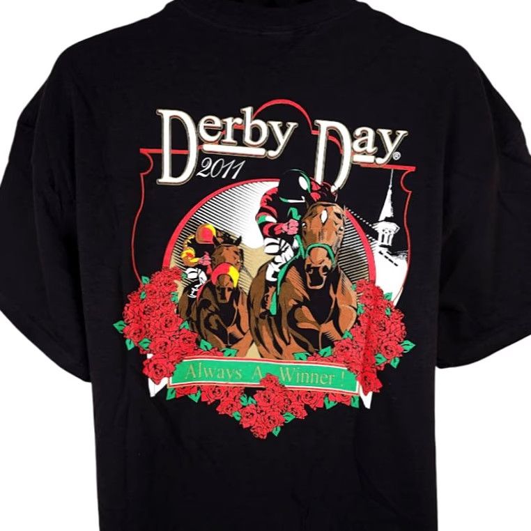 Delta Kentucky Derby Day T Shirt Mens XL Black 2011 Sams Town Las Vegas Delta Graphic Tee Horses Y2K Mens Size US XL / EU 56 / 4 - 2 Thumbnail