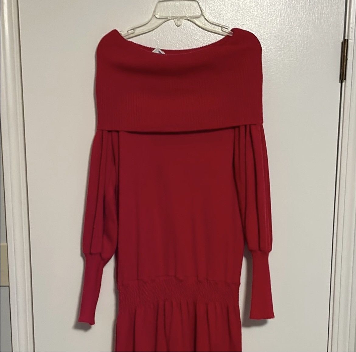Other Compatible Red Maxi Sweater Dress with Bishop Sleeves Size M / US 6-8 / IT 42-44 - 1 Thumbnail