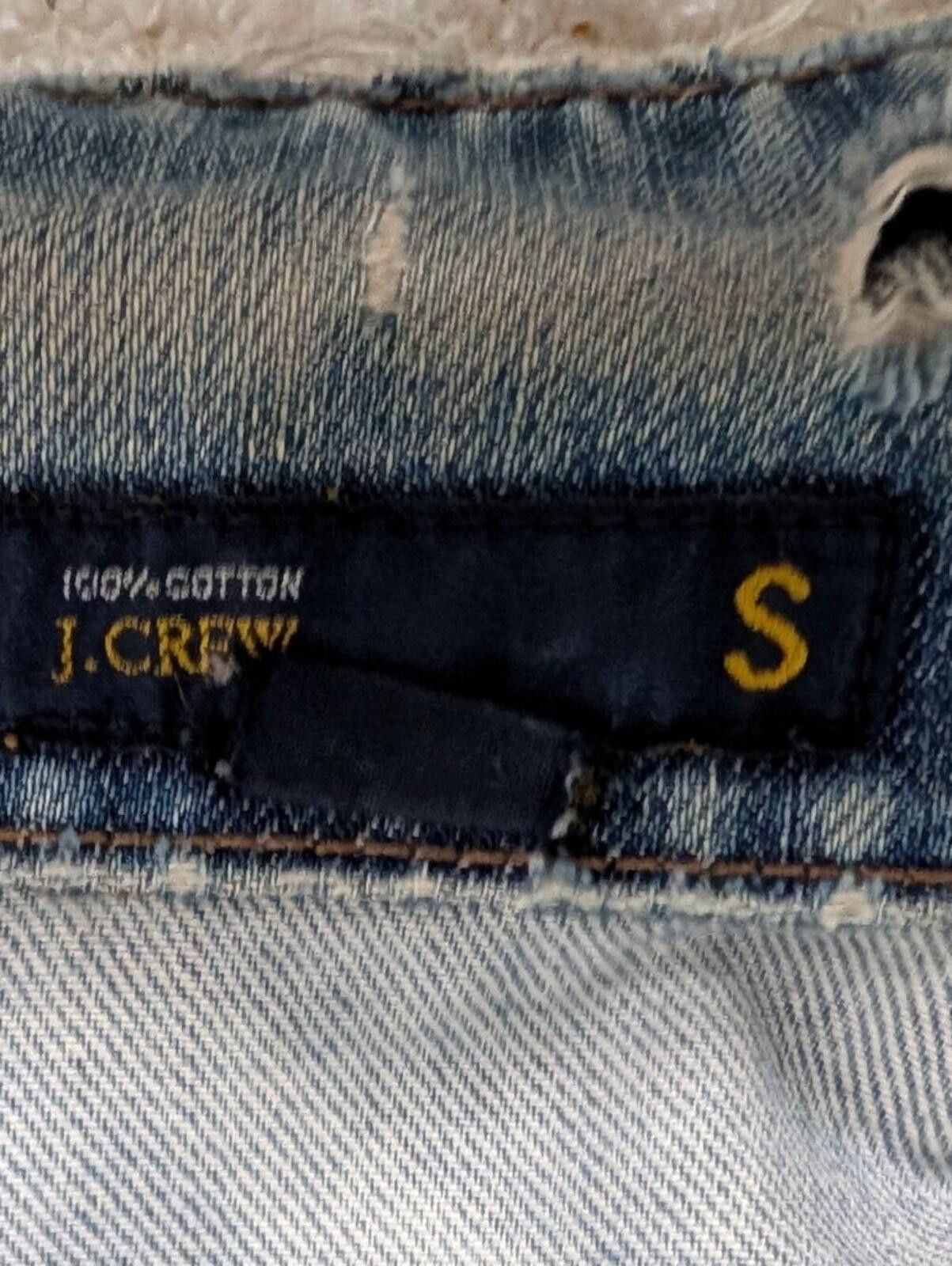 J.Crew J. Crew Light Wash Distressed Denim Jacket Size S / US 4 / IT 40 - 9 Thumbnail