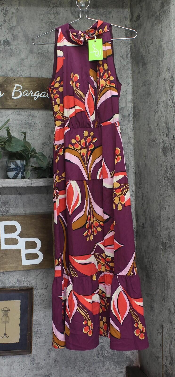 Other Nwt Sam Edelman High Neck Dress 30f751-s4 Wine Multi Red 6 Size M / US 6-8 / IT 42-44 - 1 Thumbnail