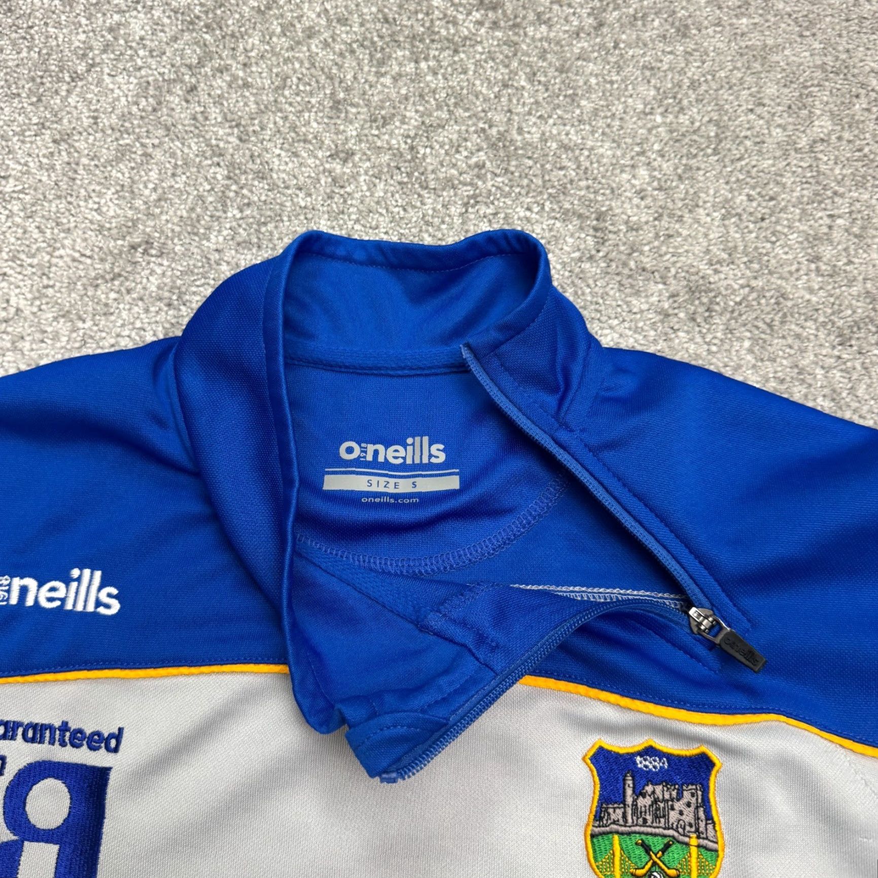 O'Neills VINTAGE O'Neills Tipperary San Francisco GAA 1/4 Zip Pullover Jacket Small Blue White Size US L / EU 52-54 / 3 - 3 Thumbnail