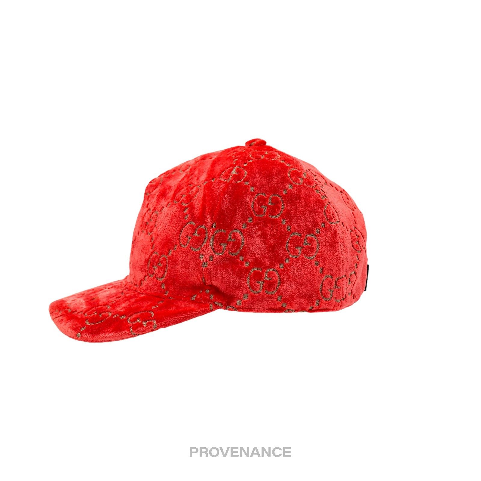 Gucci 🔴 Gucci GG Monogram Canvas Velour Cap - Orange Size ONE SIZE - 4 Thumbnail