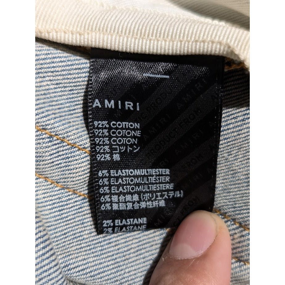 Amiri o1rshd1 Print Drip Logo Jeans in Clay Indigo Size US 32 / EU 48 - 23 Thumbnail