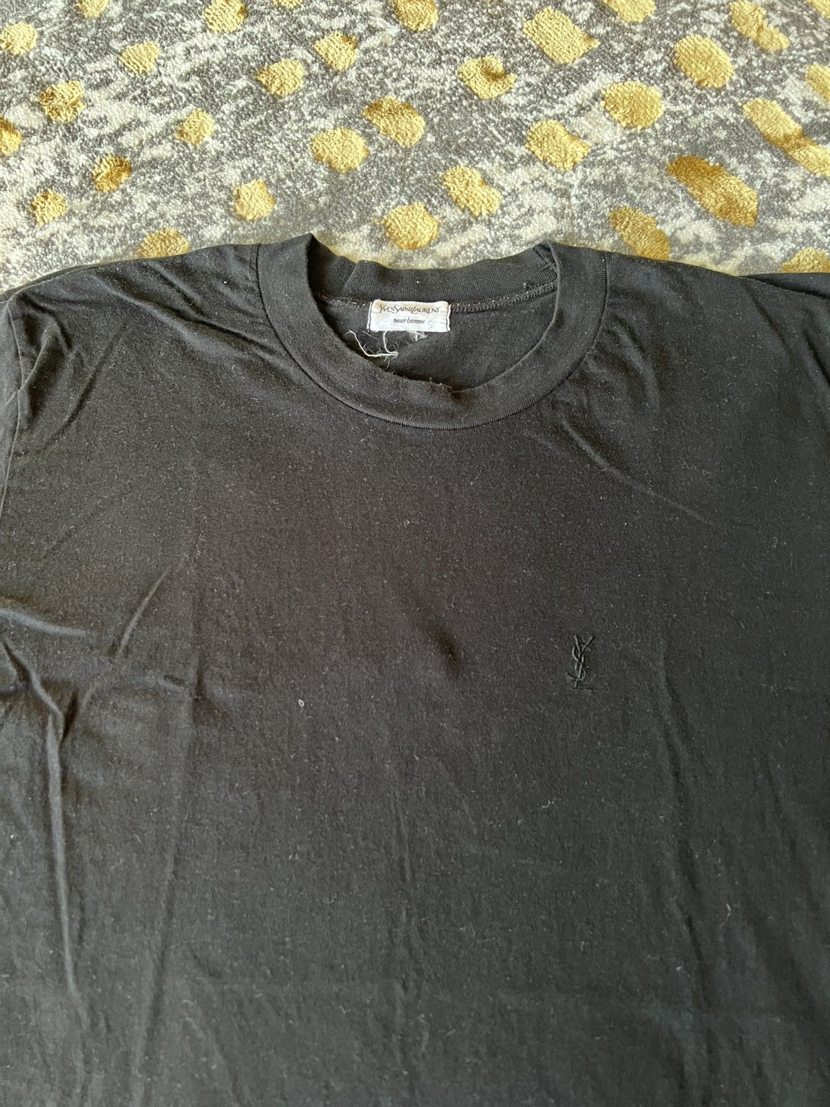 Vintage × Yves Saint Laurent Vintage Yves Saint Laurent Plain Black t-shirt Size US L / EU 52-54 / 3 - 7 Thumbnail