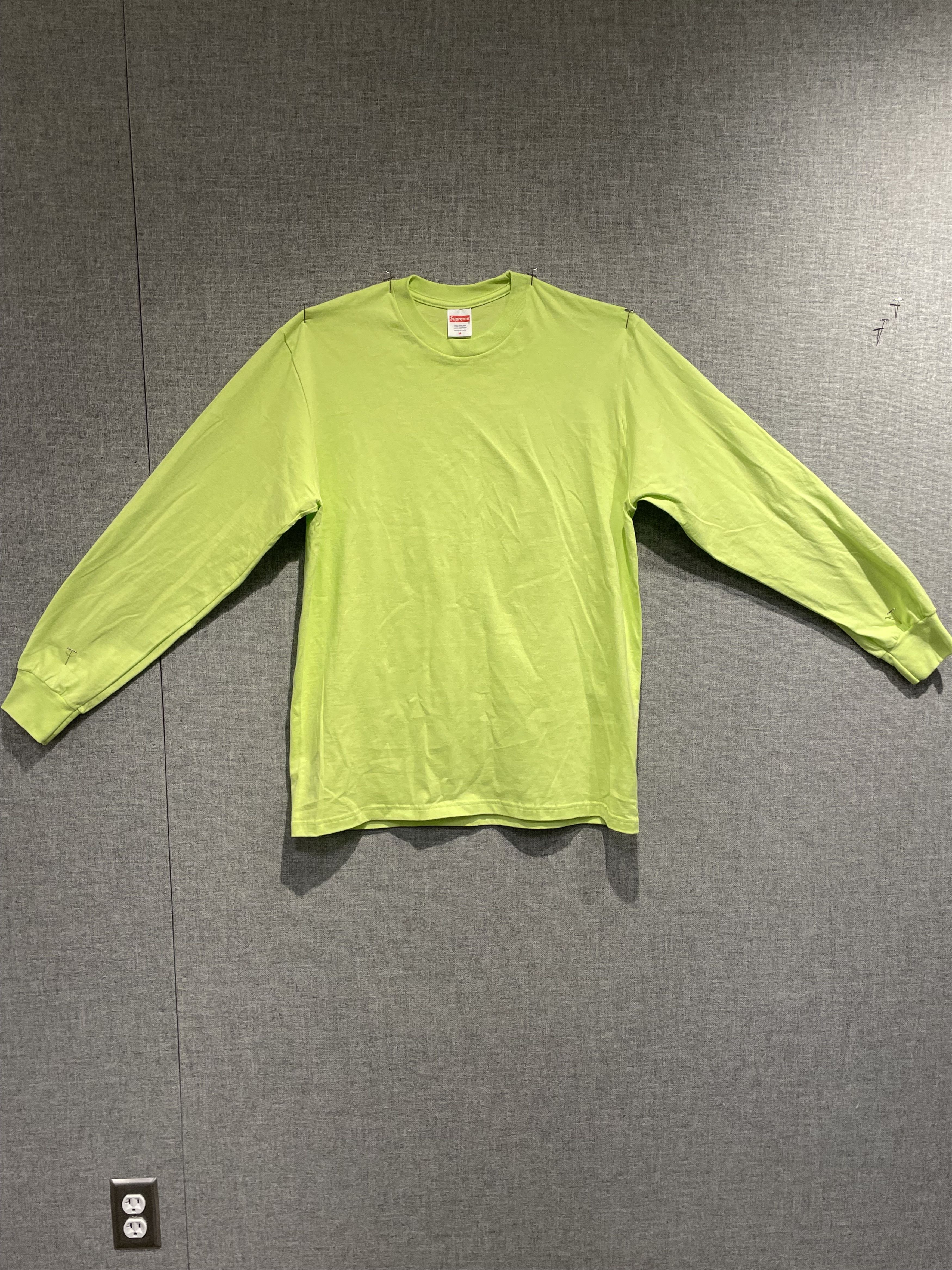 Supreme Lime Green Supreme Basic Longsleeve tee Size US M / EU 48-50 / 2 - 1 Thumbnail