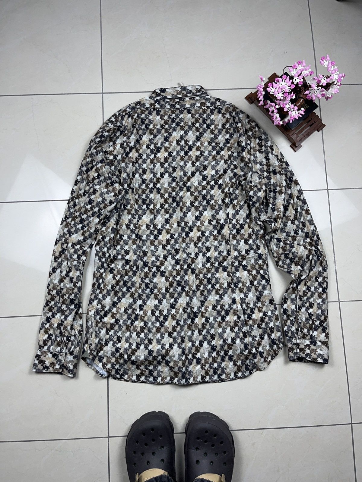 Designer ➕ crazy pattern luxury DNL puzzle Button up shirt Size US L / EU 52-54 / 3 - 3 Thumbnail