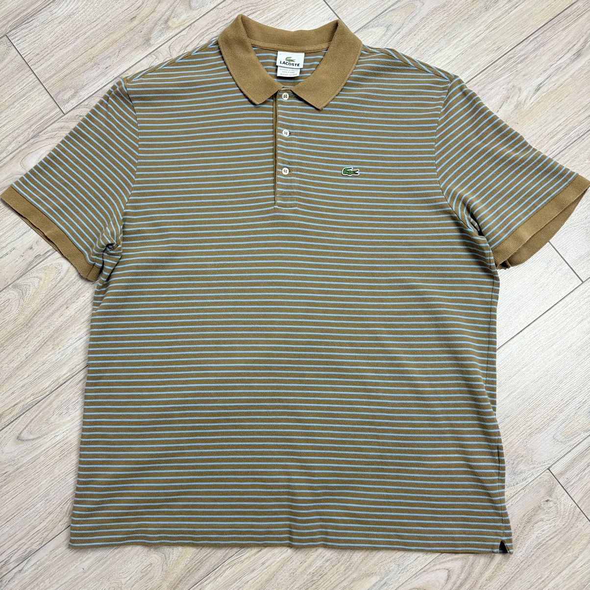 Other Vintage Lacoste Brown/Baby Blue Striped Polo T-Shirt Size US M / EU 48-50 / 2 - 2 Thumbnail