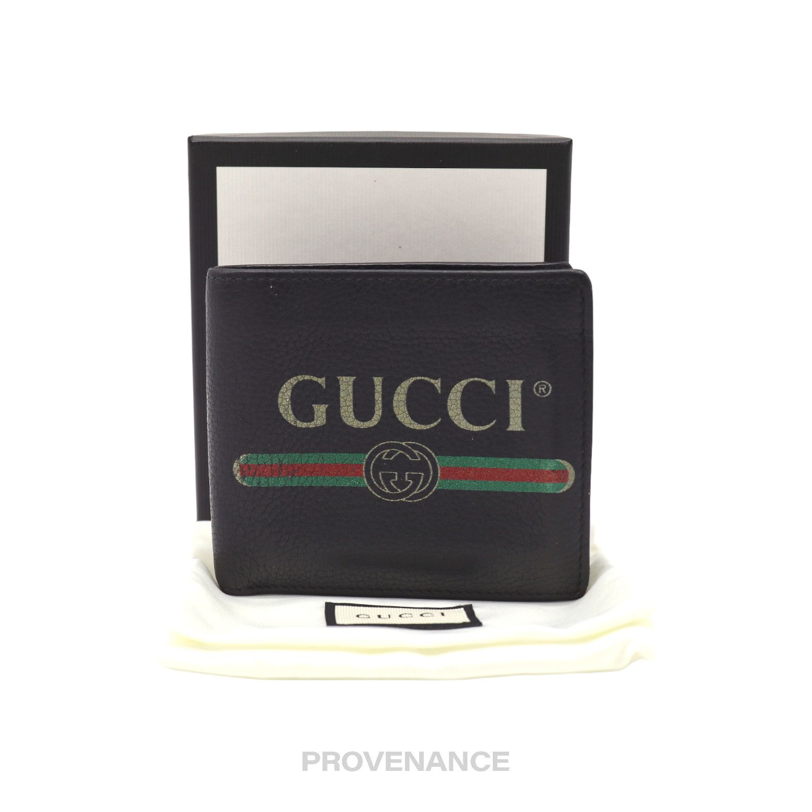image of Gucci Vintage Logo Bifold Wallet - Black Leather, Men's
