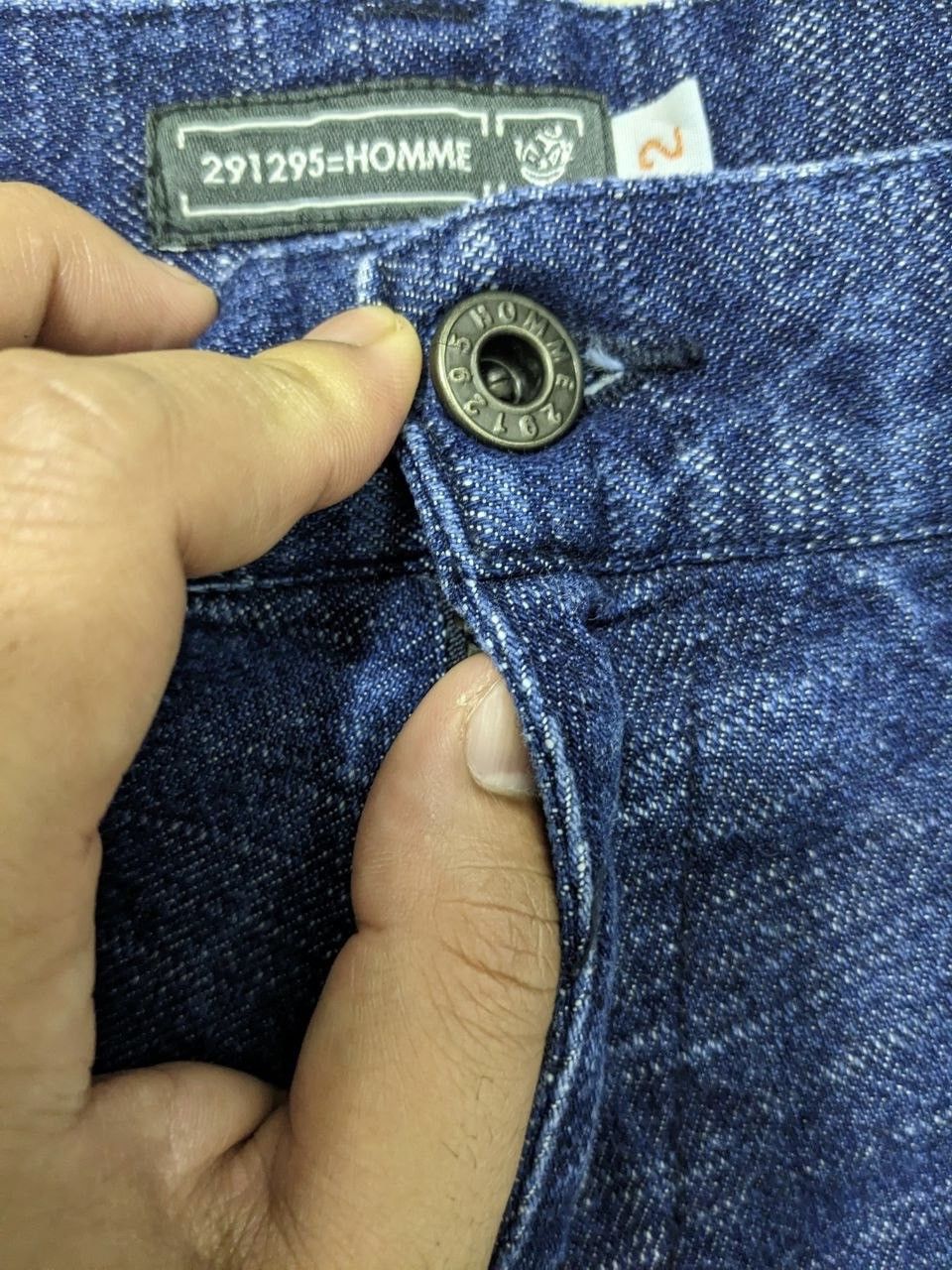 291295=Homme Rare Blue Indigo Engineered Painted Bamboo Cotton Denim Size US 30 / EU 46 - 11 Thumbnail