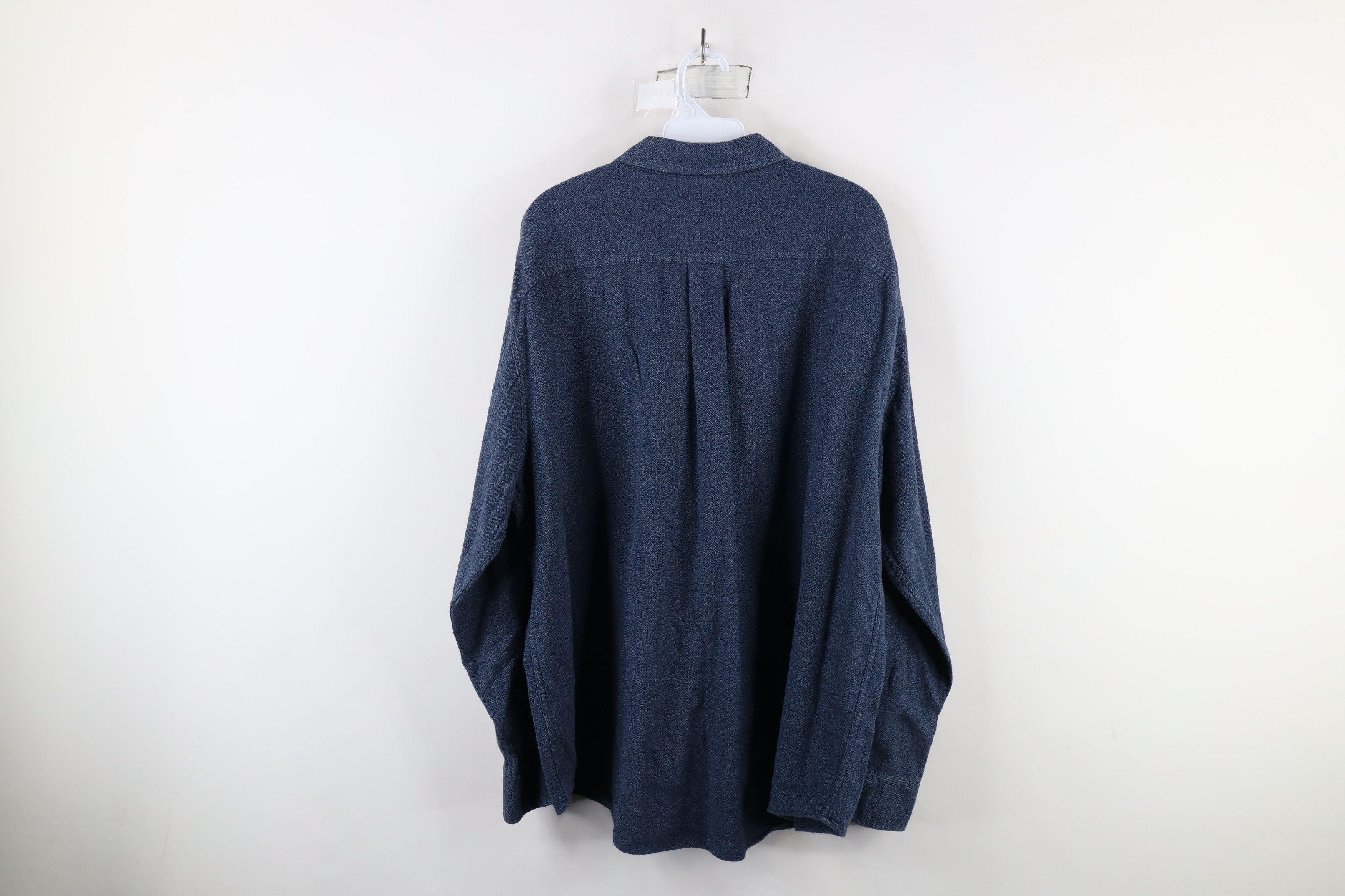 Vintage Vintage 90s Streetwear Flannel Herringbone Button Down Shirt Size US XXL / EU 58 / 5 - 7 Thumbnail