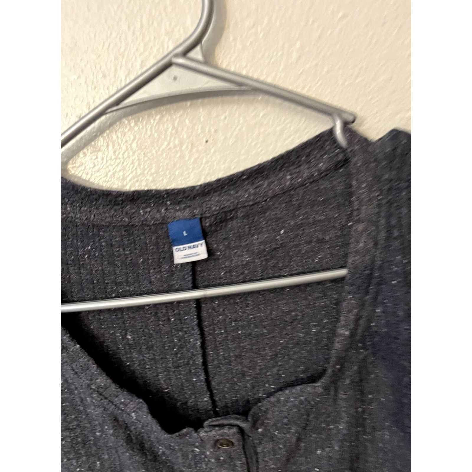 Old Navy Old Navy Women's Waffle Shirt Waffle Knit Henley Cozy Long Sleeved Top L Gray Size L / US 10 / IT 46 - 3 Thumbnail