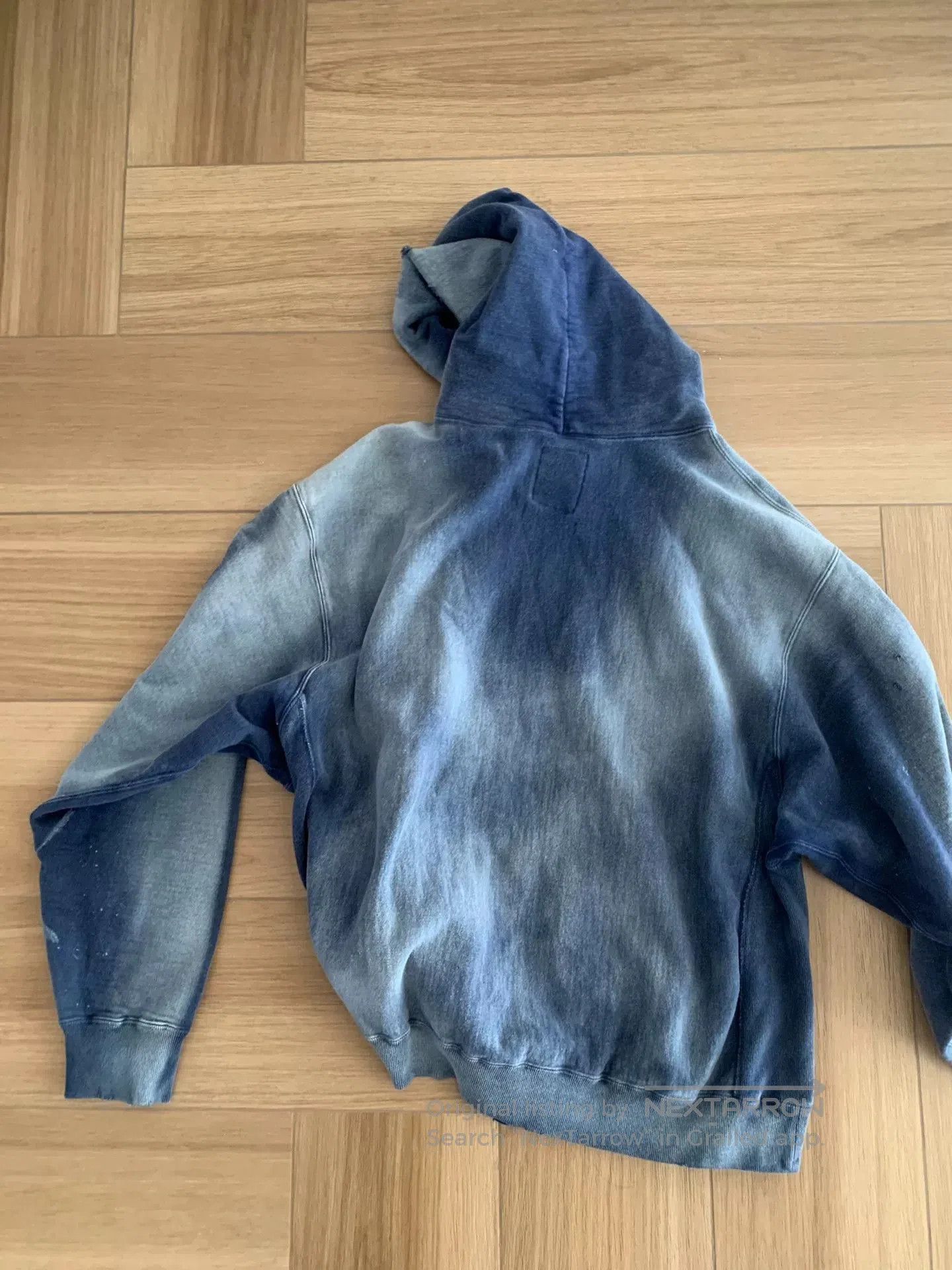 BALMUNG bow bow hard ageing hoodie with paint details. Size US XXL / EU 58 / 5 - 7 Thumbnail