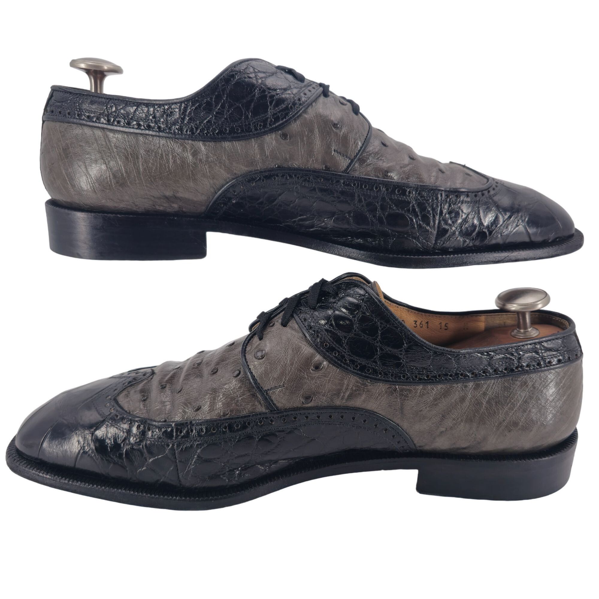 Mauri Mauri Italy Men 15 Exotic Alligator Ostrich Dress Shoe Grey Size US 15 / EU 48 - 10 Thumbnail