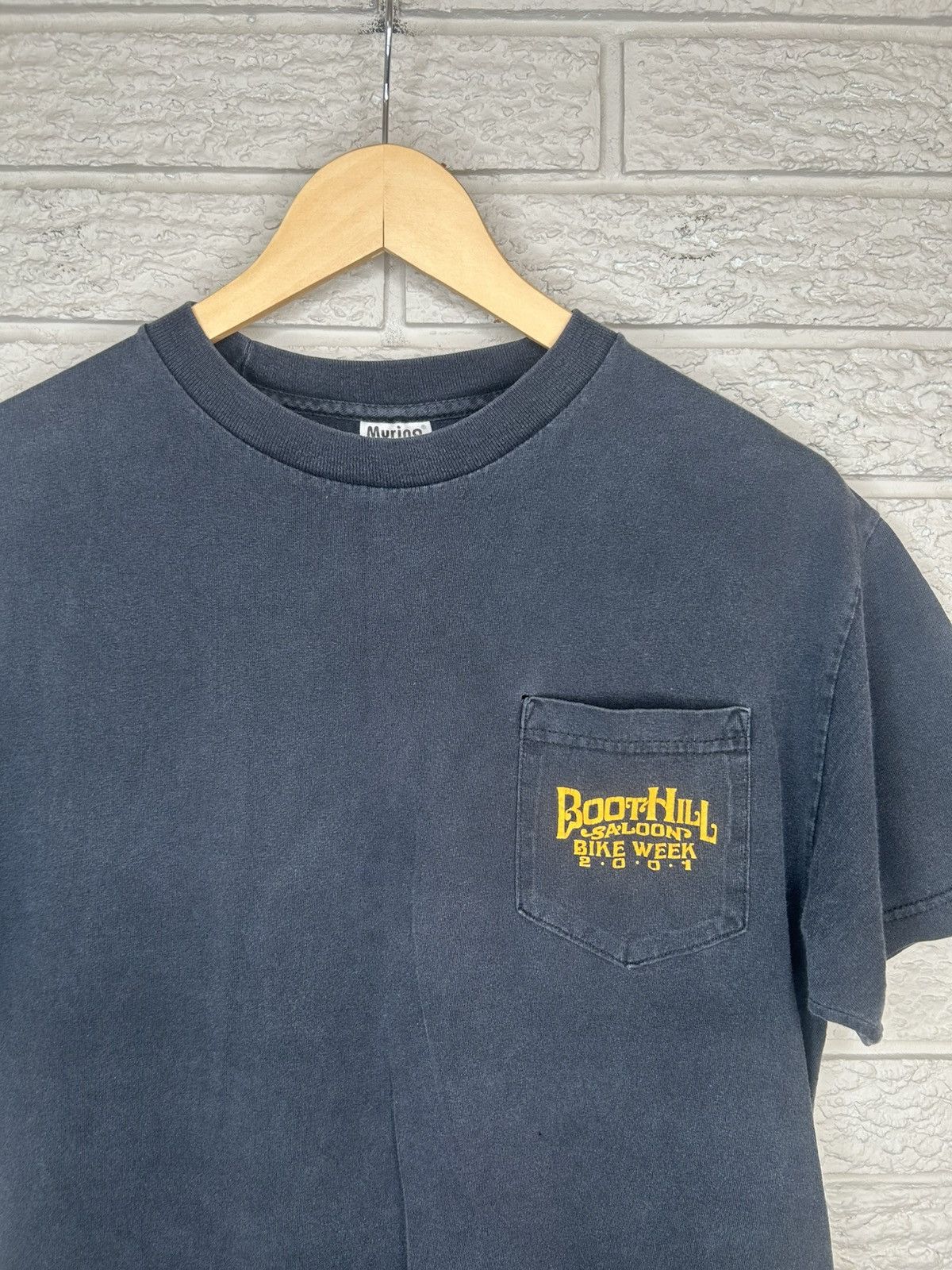 Vintage Vintage Boot Hill Saloon Bike Week 2001 Faded Pocket T Shirt Size US M / EU 48-50 / 2 - 11 Thumbnail