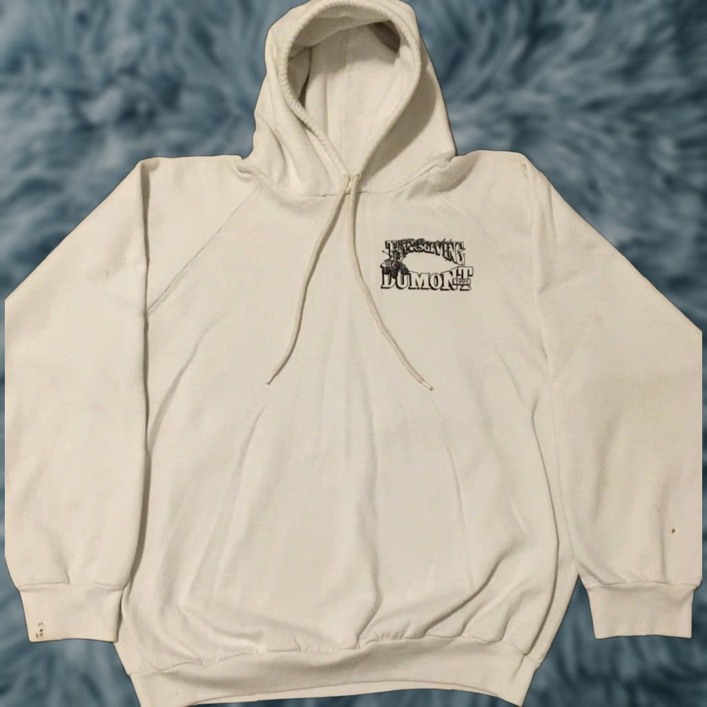 Vintage VINTAGE 90s I Survived Dumont Thanksgiving Faded Hoodie S Mens White Motocross Racing Grunge MX USA USA Size US S / EU 44-46 / 1 - 1 Thumbnail