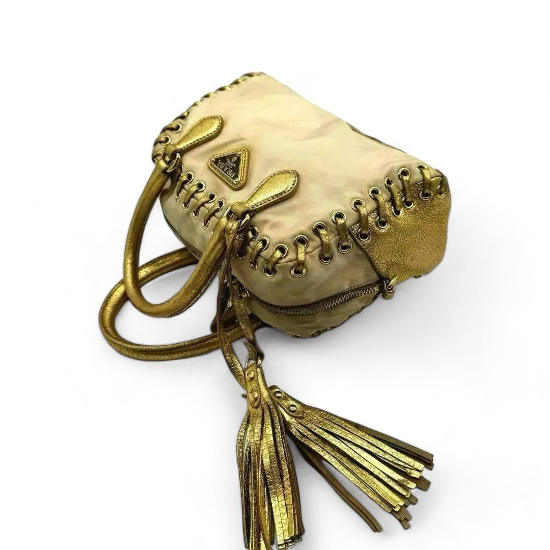 Prada Prada - mini handbag gold 2way shoulder bag vintage