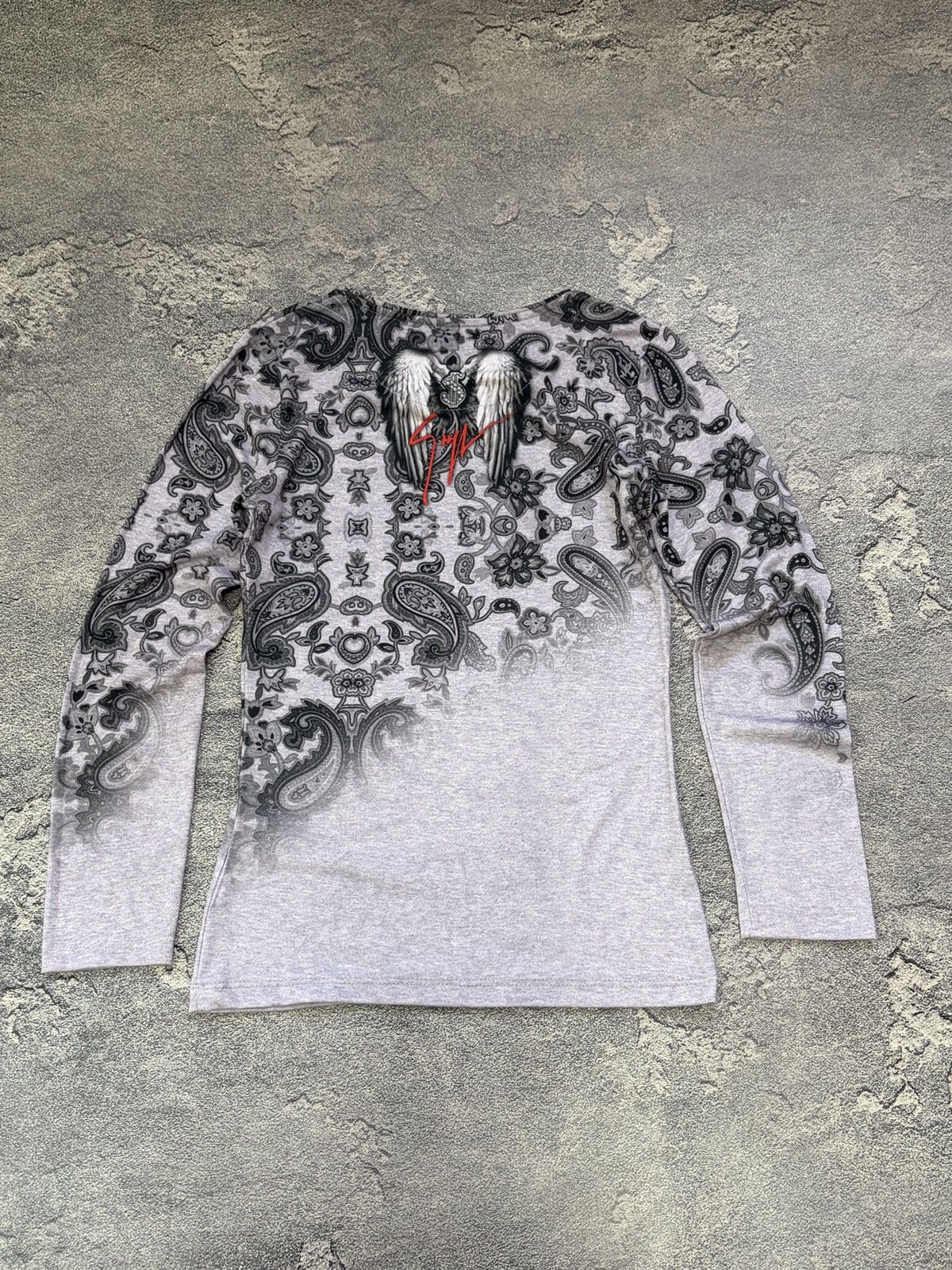 Giuseppe Zanotti Giuseppe Zanotti Paisley Wing LS Top Rhinestone $ Sign Size M / US 6-8 / IT 42-44 - 2 Thumbnail