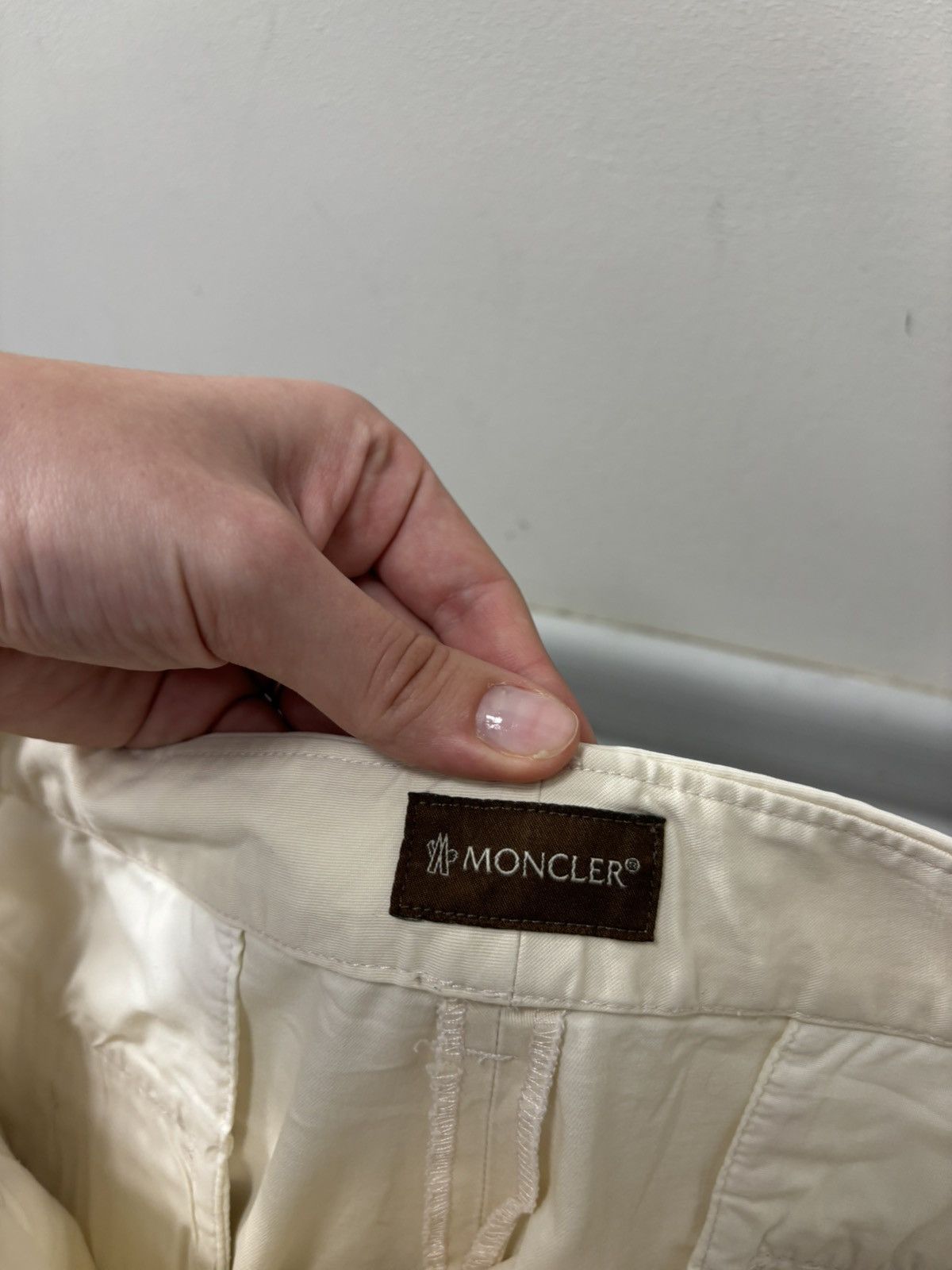Moncler Vintage Moncler Women’s Straight Fit Cream Pants Trousers Size 34" / US 12 / IT 48 - 10 Thumbnail