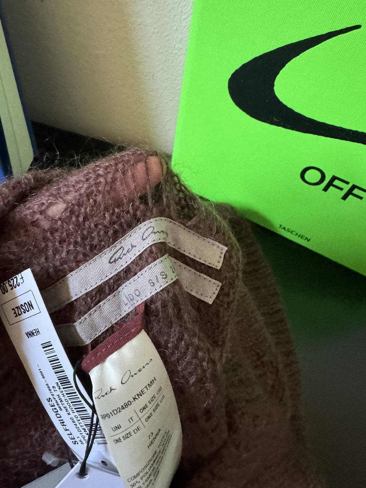 Rick Owens Rick Owens Destroyed Knit Mohair Wool Hood in Henna Size ONE SIZE - 6 Thumbnail