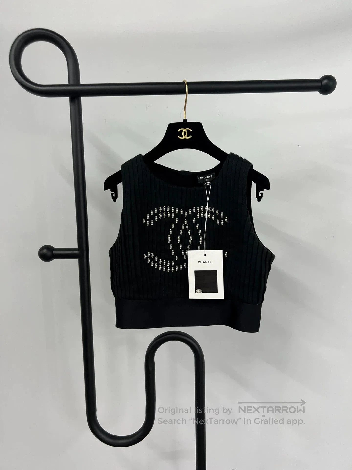 Chanel Chanel Black Pearl Crystal Logo Vest. Size M / US 6-8 / IT 42-44 - 1 Thumbnail