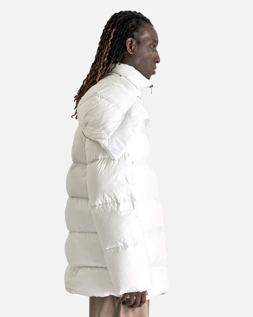 Rick Owens o1s1v1r1oon0825 Moncler Hooded Cyclopic Coat in Milk/White Size US L / EU 52-54 / 3 - 3 Thumbnail
